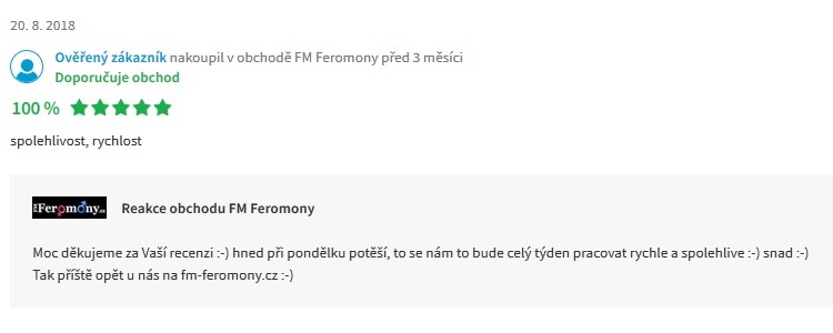 recenze ověřeno zákazníky fm feromony 