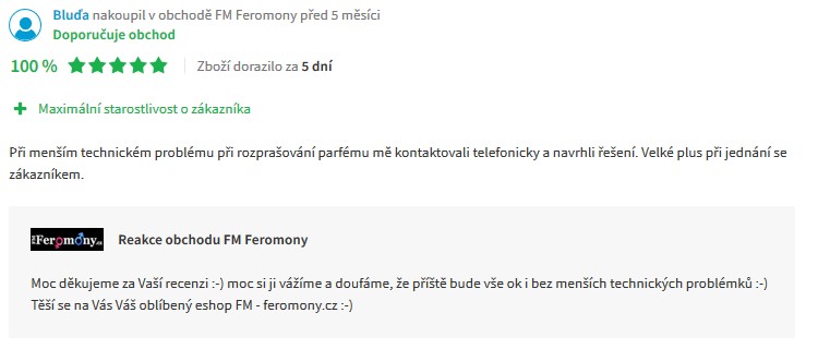 recenze ověřeno zákazníky fm feromony 